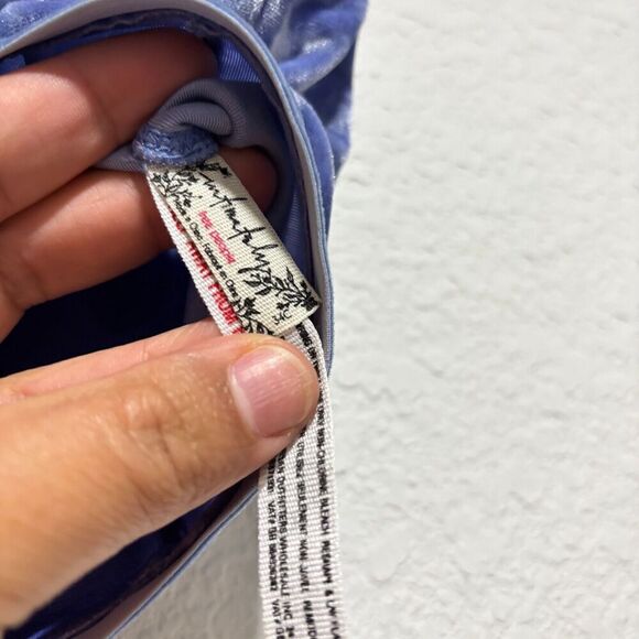 Free People Camille Velvet Bustier Longline Push Up Bra Blue 34C Underwired - Picture 6 of 8